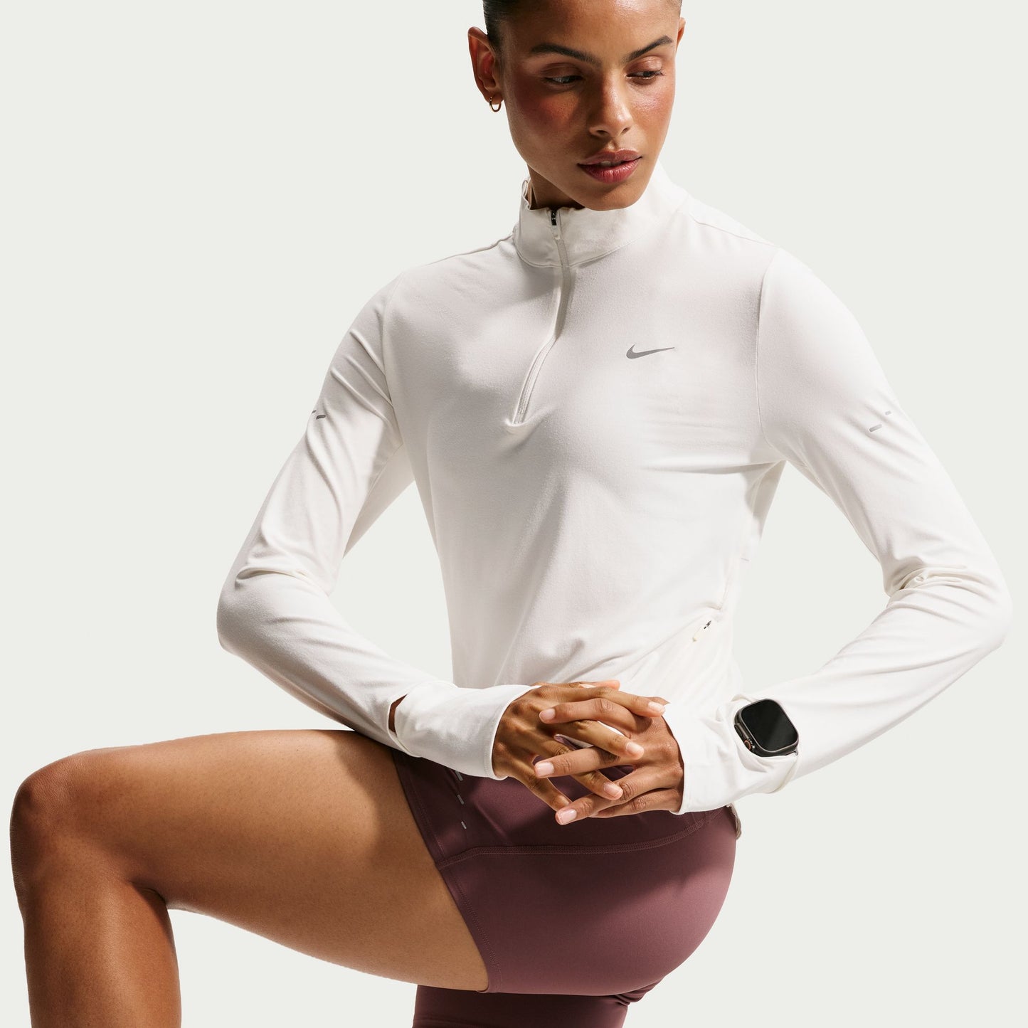 Nike Swift Women's Dri-FIT UV 1/4-Zip Running Top - Sail