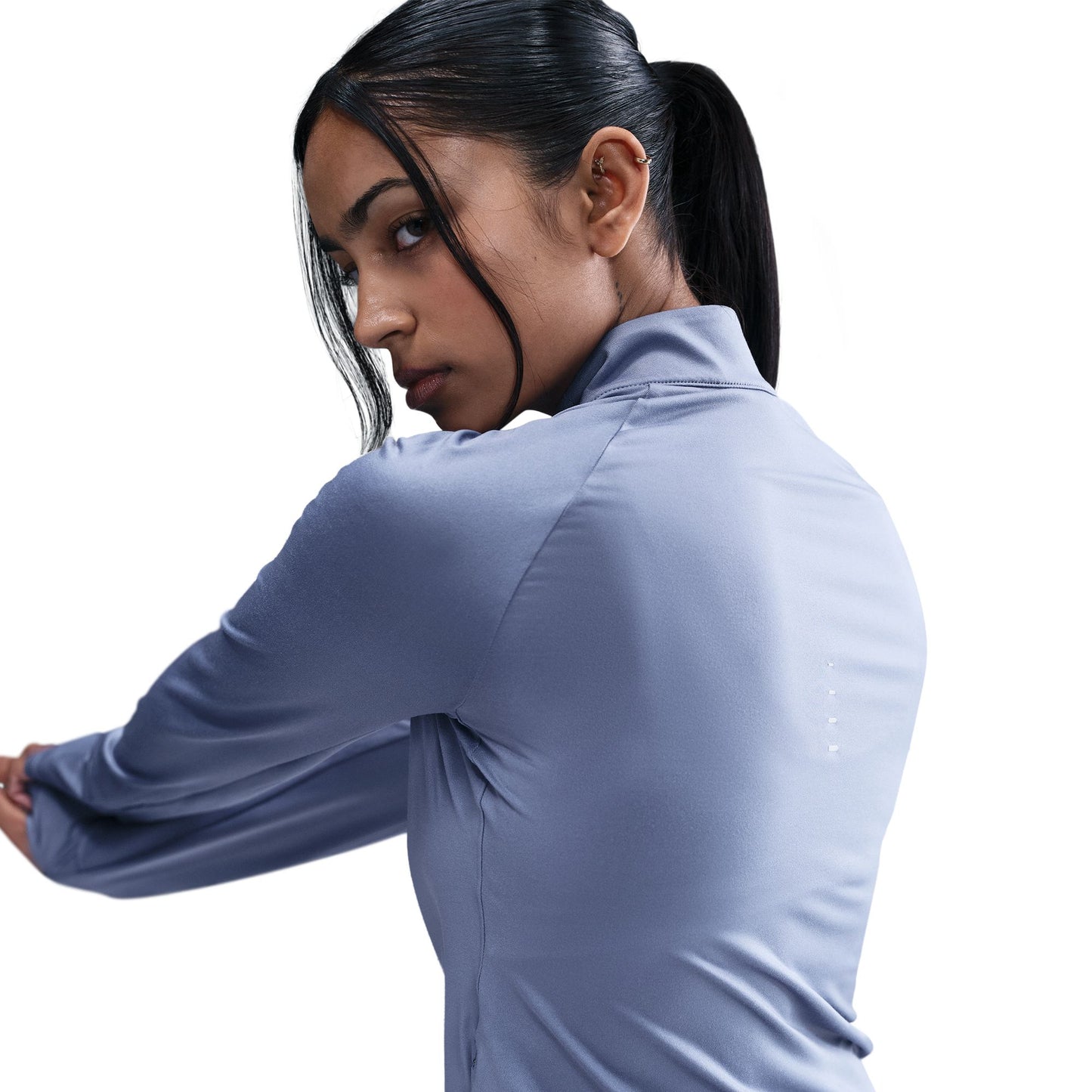 Nike Swift Women's Dri-FIT UV 1/4-Zip Running Top - Cannon/Reflective Silver