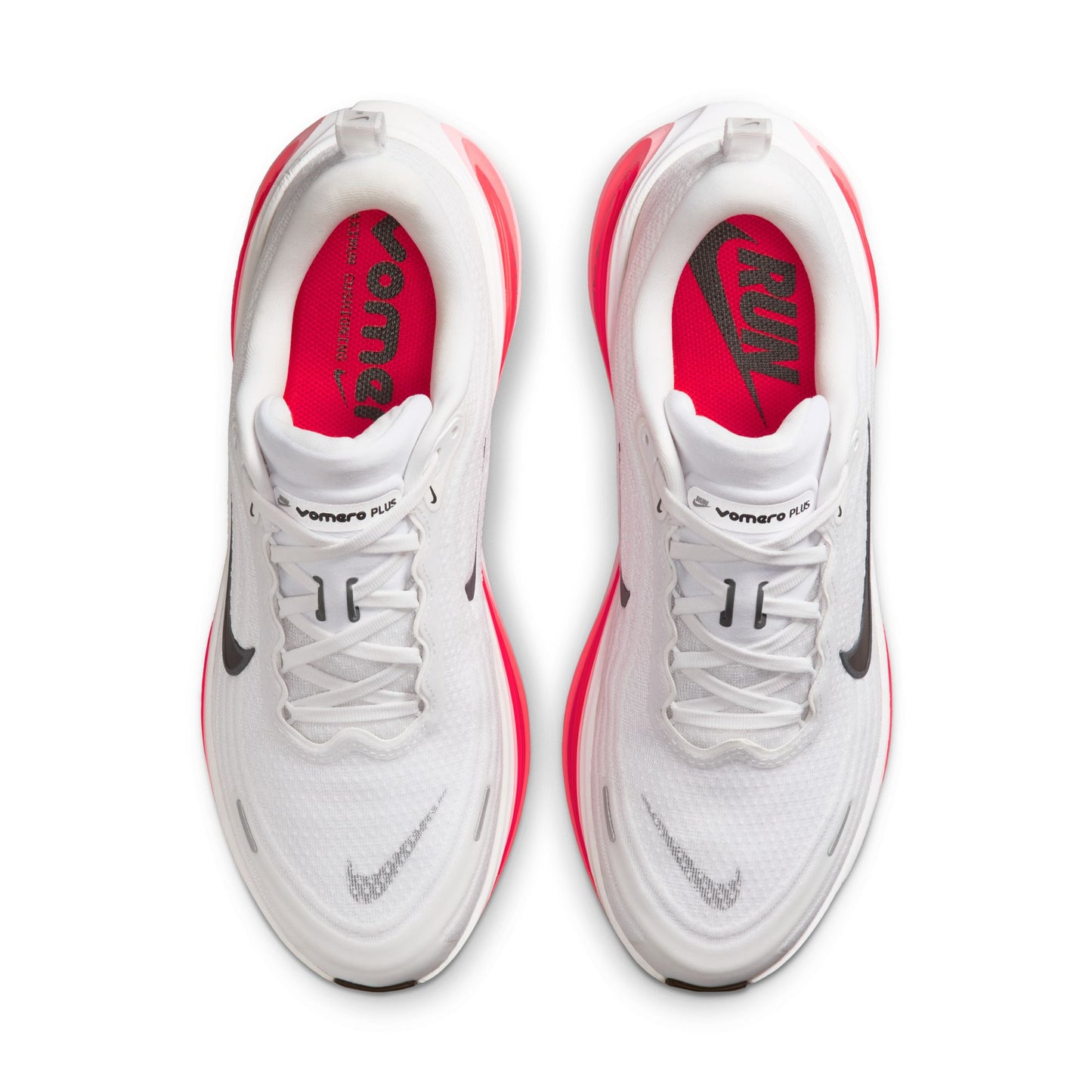 Nike Vomero Plus Men's Running Shoes - White & Bright Crimson