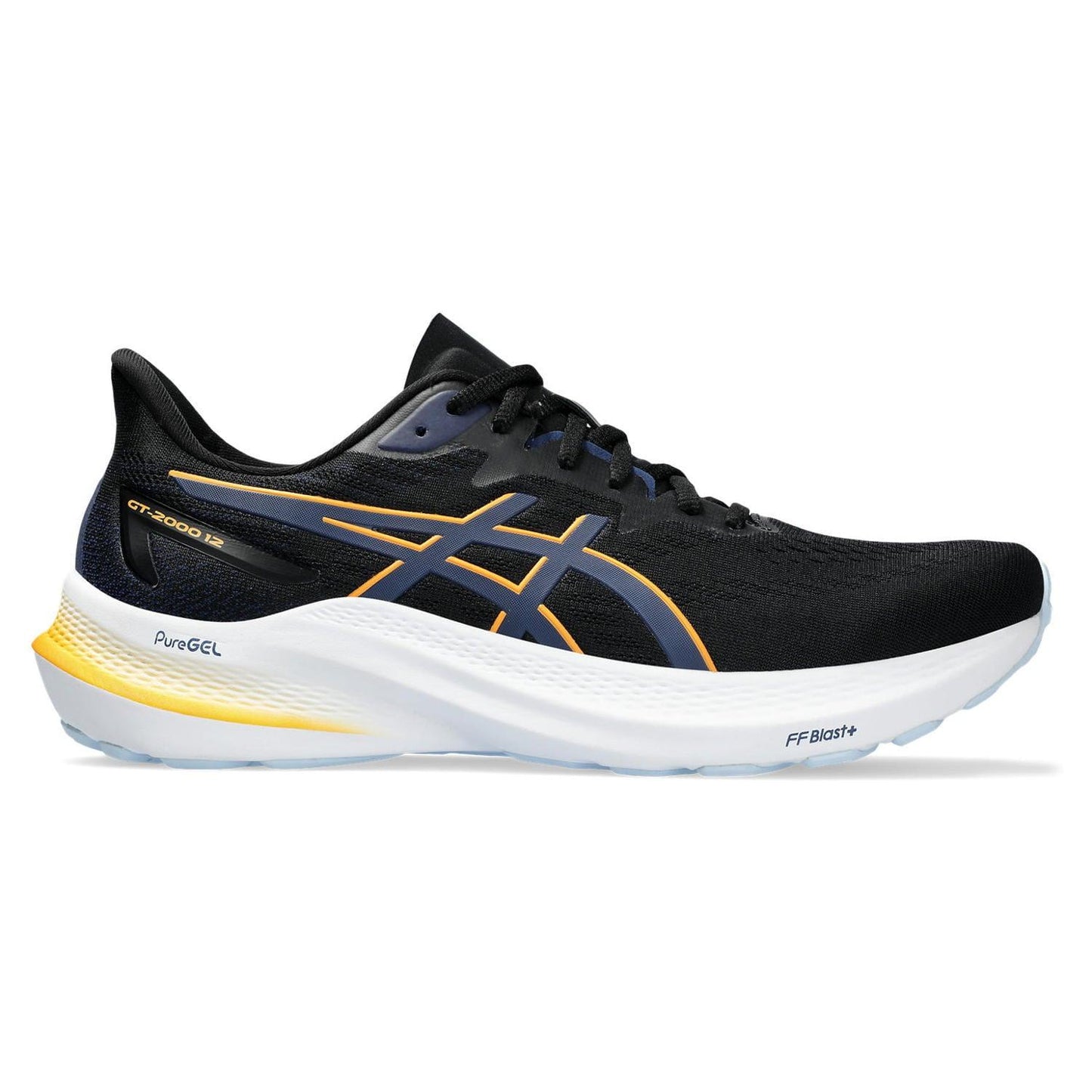 Asics GT-2000 12 Men's - BLACK/FELLOW YELLOW - The Sweat Shop