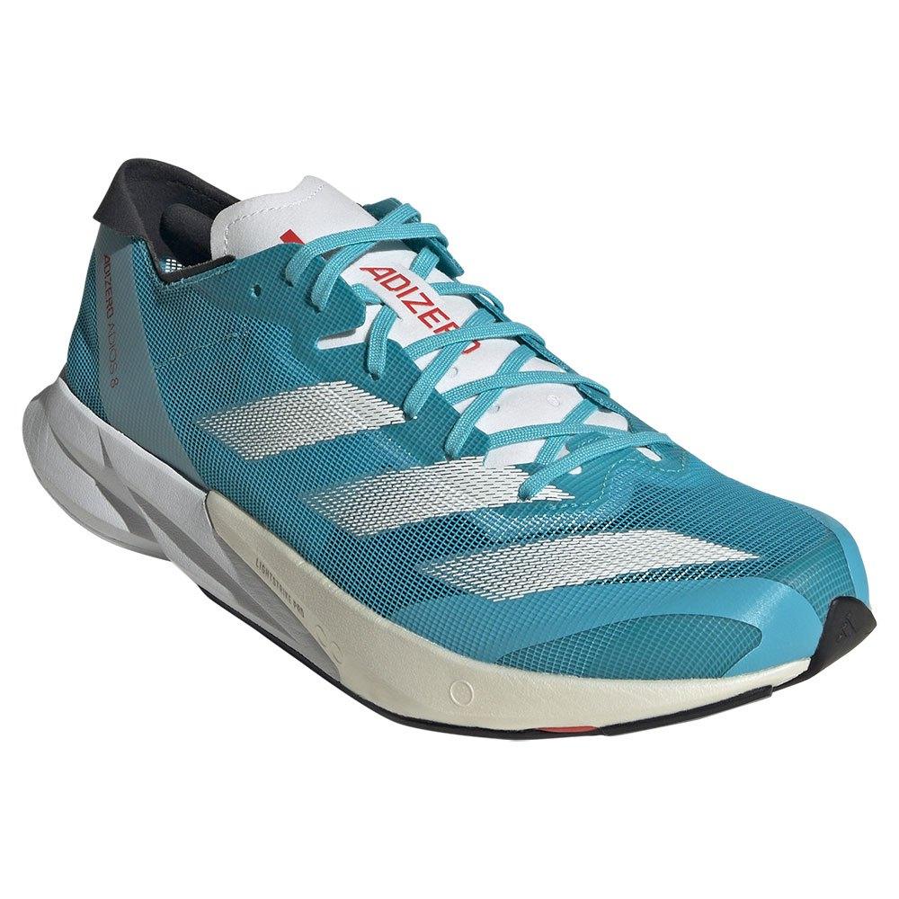 Adidas ADIZERO ADIOS 8 Men's - LucidCyan /White/Red - The Sweat Shop