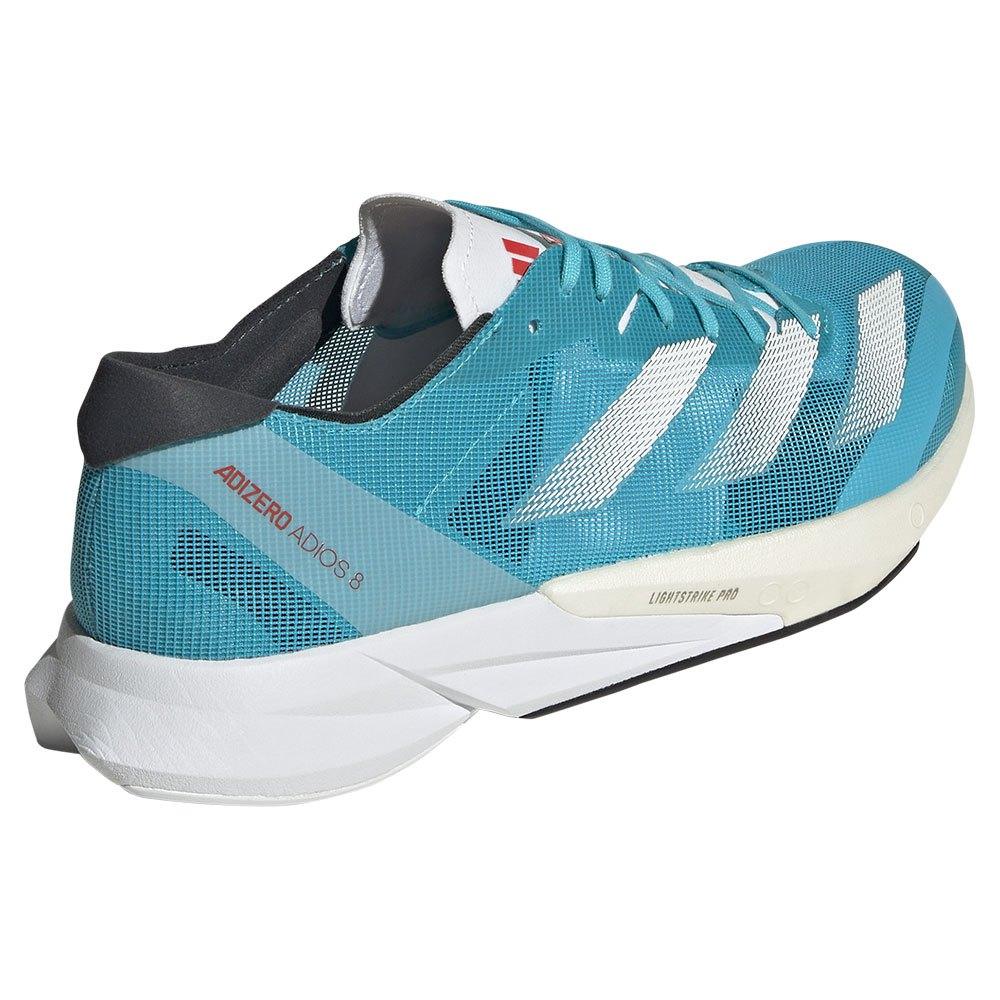 Adidas ADIZERO ADIOS 8 Men's - LucidCyan /White/Red - The Sweat Shop