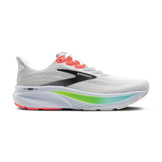 Brooks Ghost 17 Men's- White/Pink Clay/Gecko