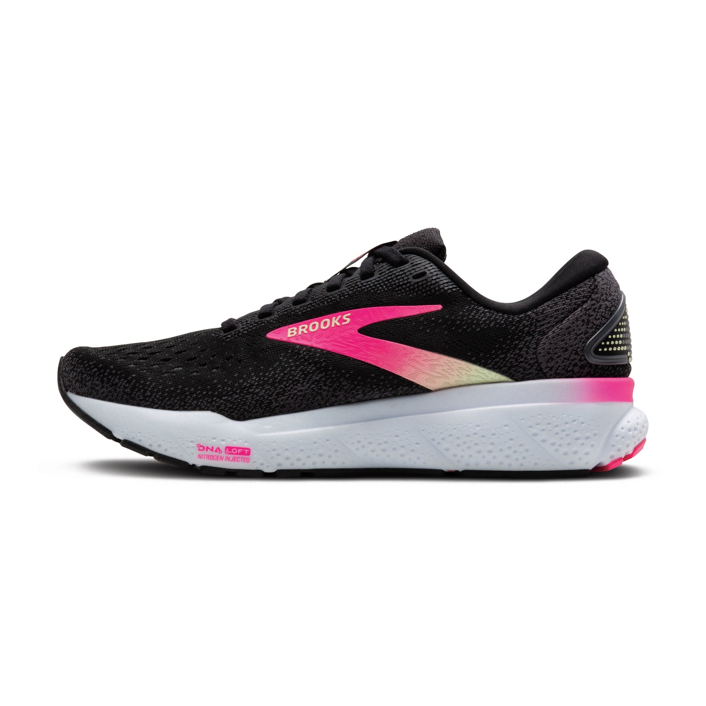 Brooks Ghost 16 Wide Women's - Black/Pink/Yellow