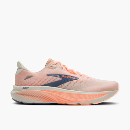 Brooks Ghost 18 Women's - Star White/Cyber Peach/Grey