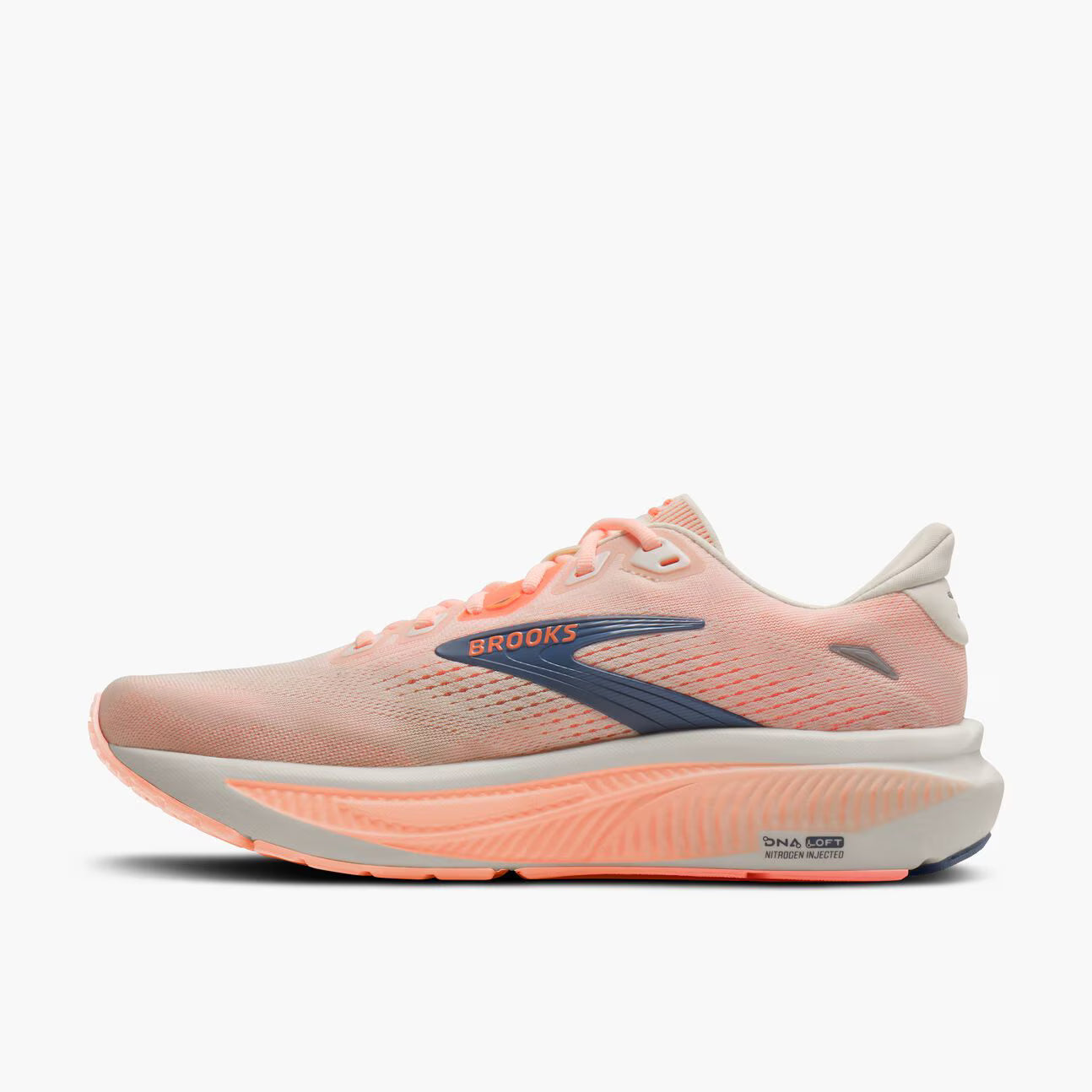 Brooks Ghost 18 Women's - Star White/Cyber Peach/Grey