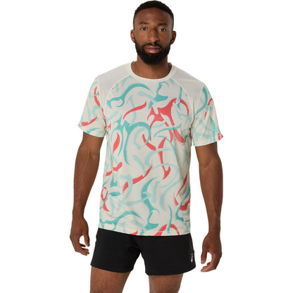 Asics Road All Over Print SS Top Men's - Birch