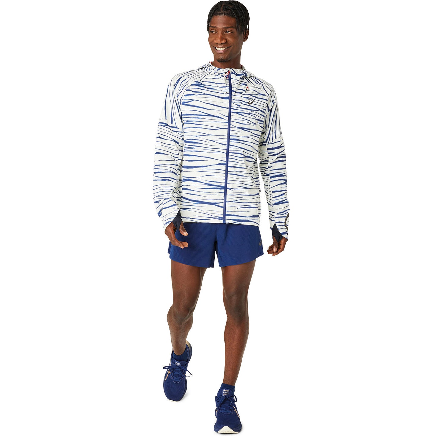 Asics Metarun Shibori Waterproof Jacket Men's - Birch/Blue Expanse