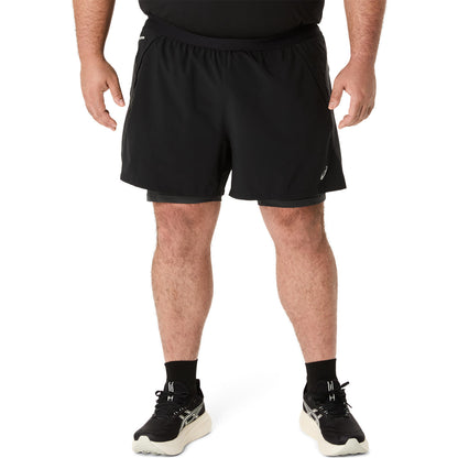 Asics Road 2-in-1  5 inch Shorts Men's - Performance Black/Graphite Grey