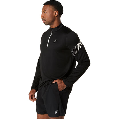 Asics Icon LS 1/2 Zip Men's  - Performance Black/Cream