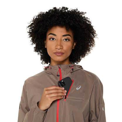 Asics Fujitrail Elite Waterproof Jacket Women's - Taupe Grey