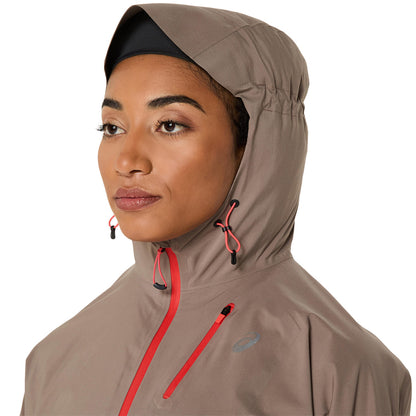 Asics Fujitrail Elite Waterproof Jacket Women's - Taupe Grey
