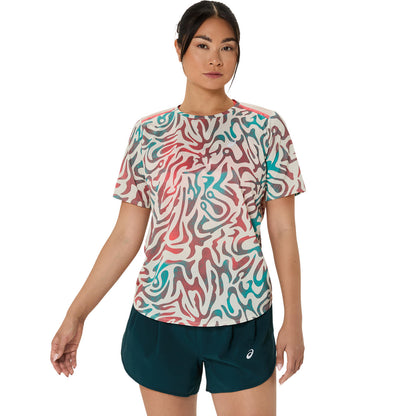 Asics Road All Over Print Short Sleeve Top Women's - Birch