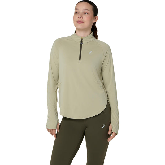 Asics Nagino Run 1/4 Zip LS Top - Khaki