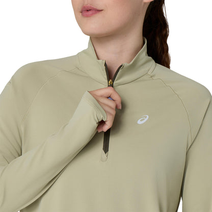 Asics Nagino Run 1/4 Zip LS Top - Khaki