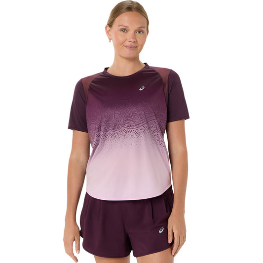 Asics Road Fade SS Women's top - Dark Aubergine/Hazy Lilac
