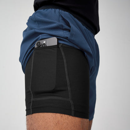 Brooks Dash 2-in-1 Shorts Men's - Midnight Run/Black