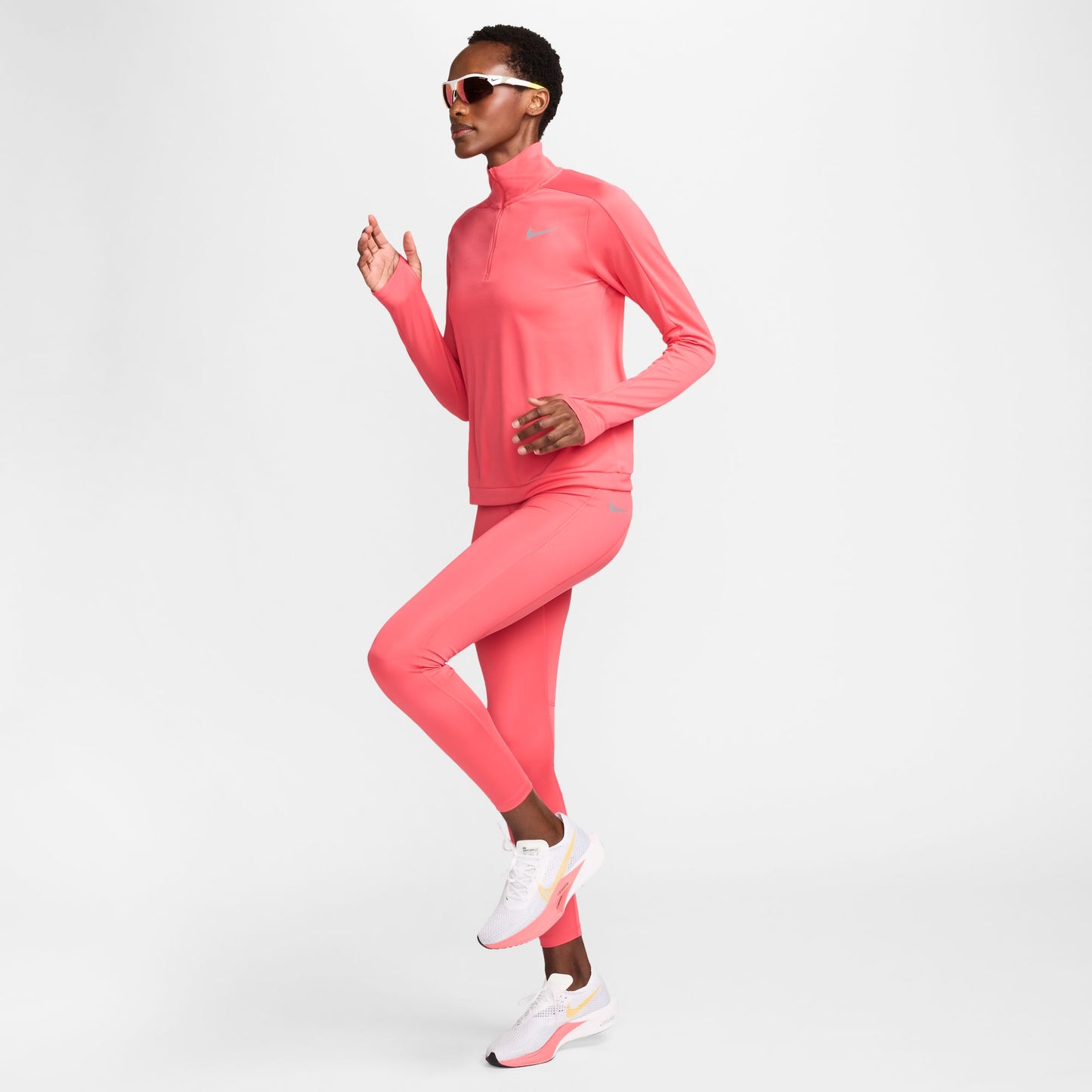 Nike Dri-FIT Pacer Women's 1/4-Zip Sweatshirt - Pink/Reflective Silver