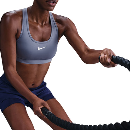 Nike Swoosh Medium Support Padded Sports Bra - Cannon/White
