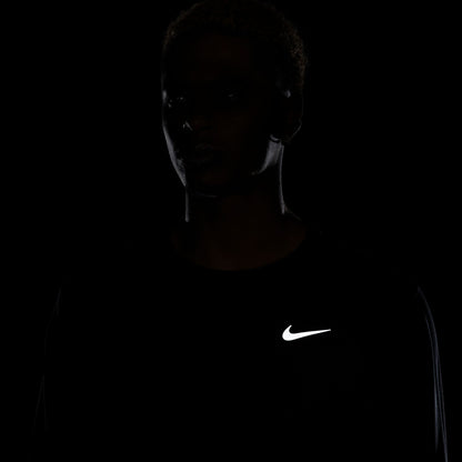 Nike Miler Men's Dri-FIT UV Long-Sleeve Running Top - Black/Black