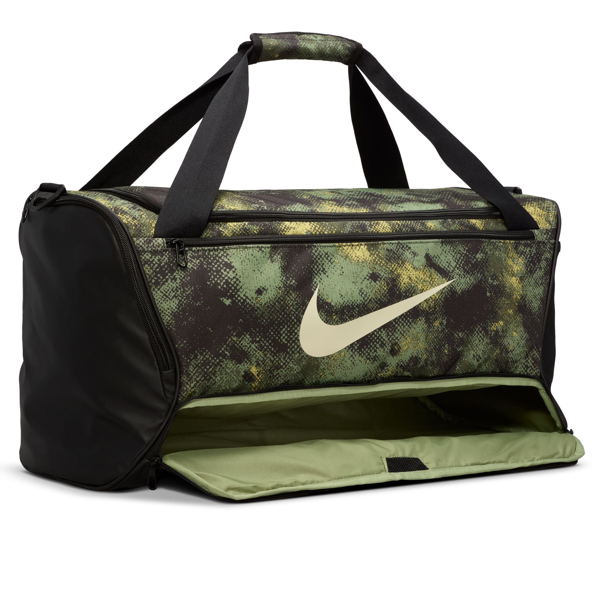 Nike Brasilia 9.5 Training Duffel Bag Camo AOP Oil The Sweat Shop