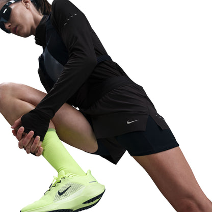 Nike Swift Dri-FIT Mid-Rise 2-in-1 Running Shorts Women's - Black/Reflective Silver