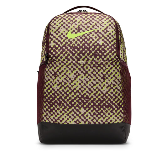 Nike Brasilia Backpack - Burgundy Crush/Black/Volt