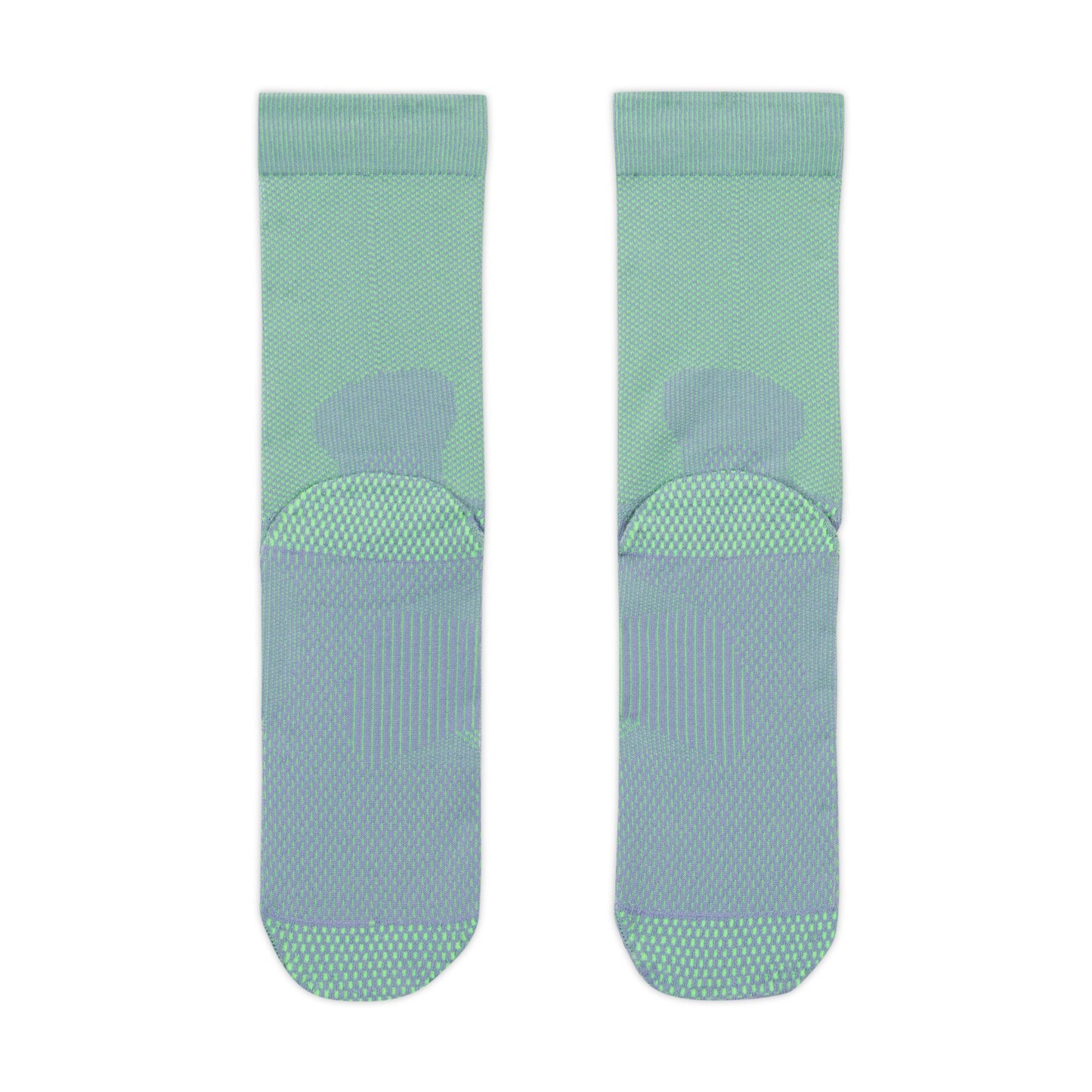 Nike Running Lightweight Crew Socks (1 Pair) - Iron Purple/Voltage Green/Pure Platinum/Voltage Green