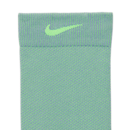 Nike Running Lightweight Crew Socks (1 Pair) - Iron Purple/Voltage Green/Pure Platinum/Voltage Green
