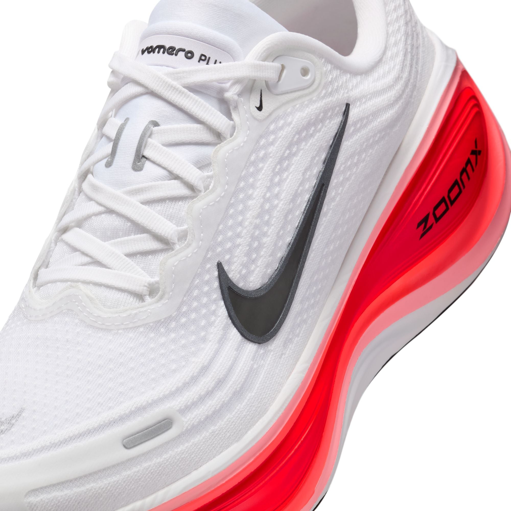 Nike Vomero Plus Men's Running Shoes - White & Bright Crimson