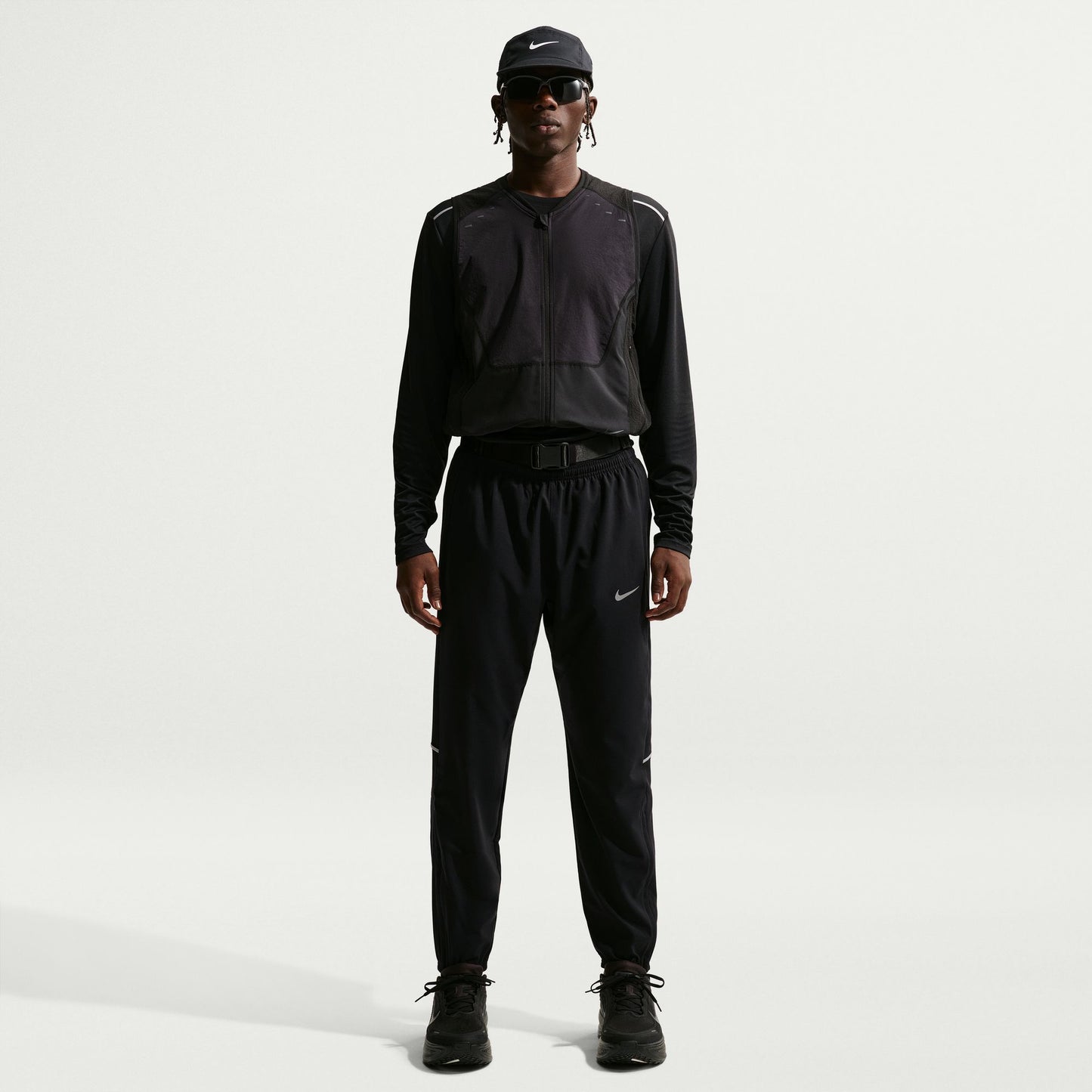 Nike Dri-FIT Miler Woven Running Trousers Men's - Black/Black