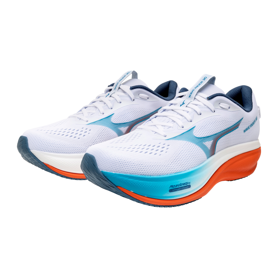 Mizuno Wave Rider 30 Men's - White/Blue Jewel/Orange.com