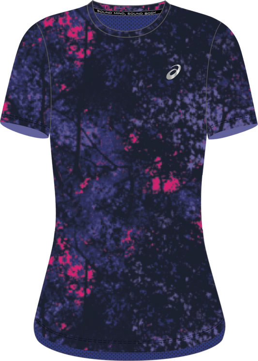 Asics All Over Print Short Sleeve Top Women's - The Sweat Shop