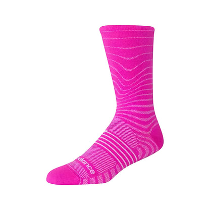 New Balance Pro Run Crew Socks - Pink Heat/White