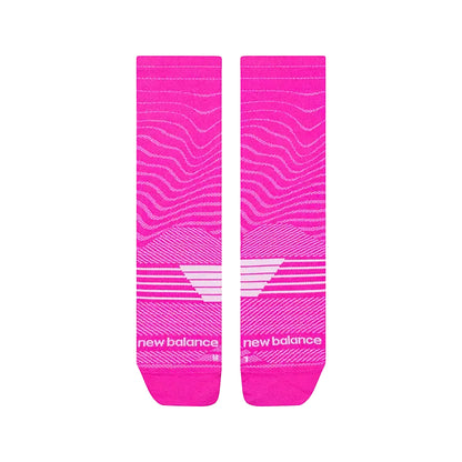New Balance Pro Run Crew Socks - Pink Heat/White