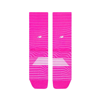 New Balance Pro Run Crew Socks - Pink Heat/White