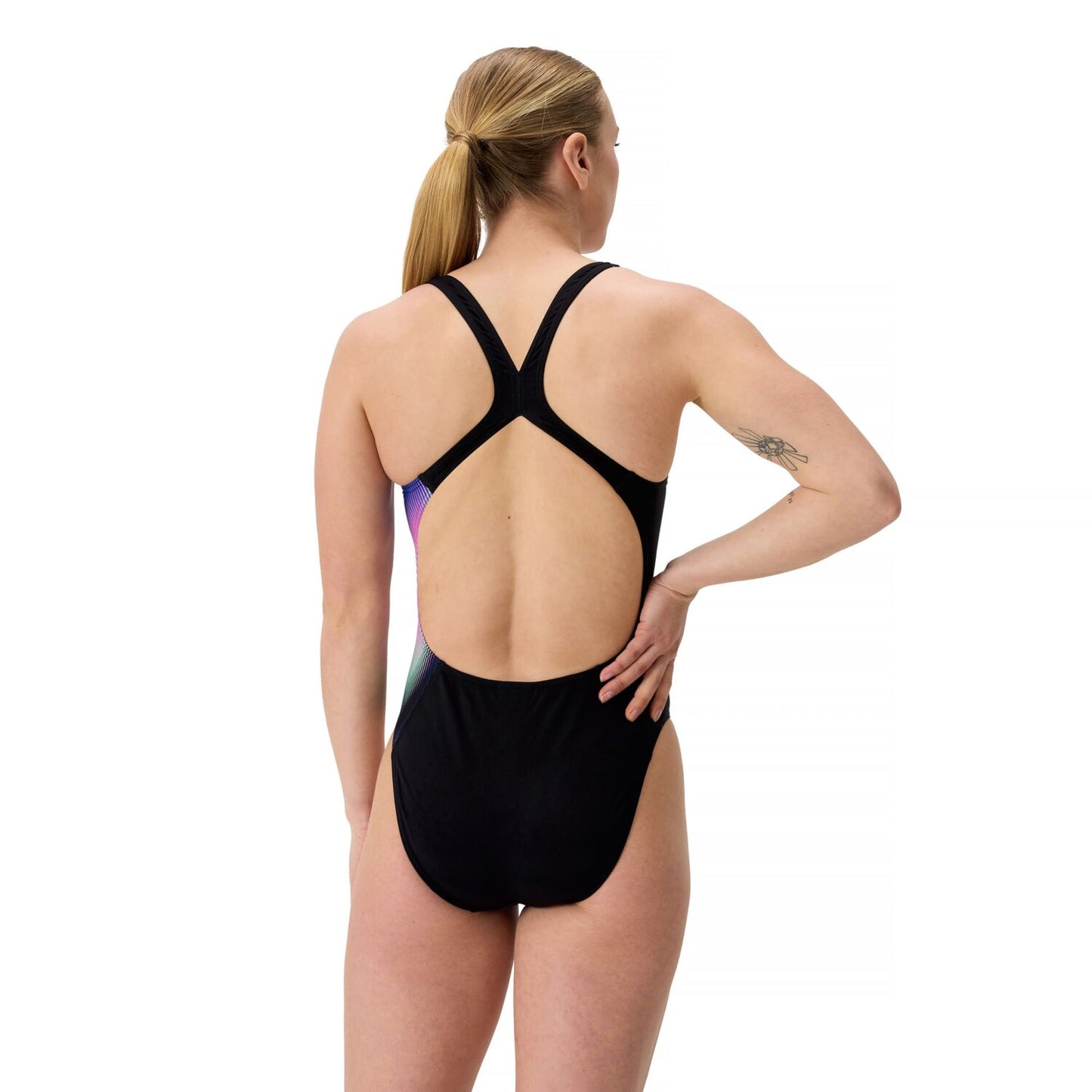 Speedo FL Placement Printed Powerback Women's - Blurry Glass/Black